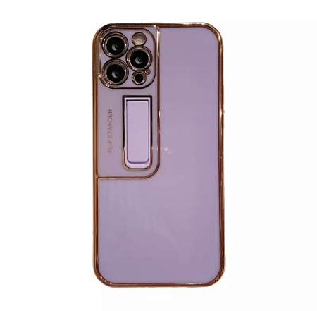 Чехол силиконовый для iPhone 13 Pro (6.1), глянцевый с подставкой, X-CASE, сиреневый