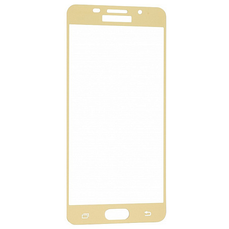 Защитное стекло на Samsung A510F, Galaxy A5 (2016), с загибом, золотое, X-CASE
