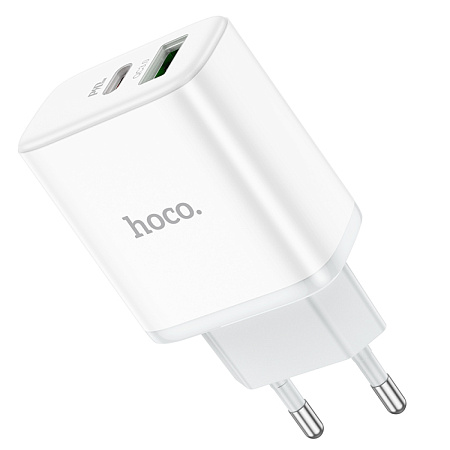 Сетевое зарядное устройство, 1 PD 20W + 1 USB 3.0 QC (C105A), HOCO, белый