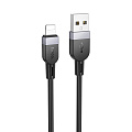 USB дата кабель Lightning, HOCO, X109, 2м, силиконовый, черный