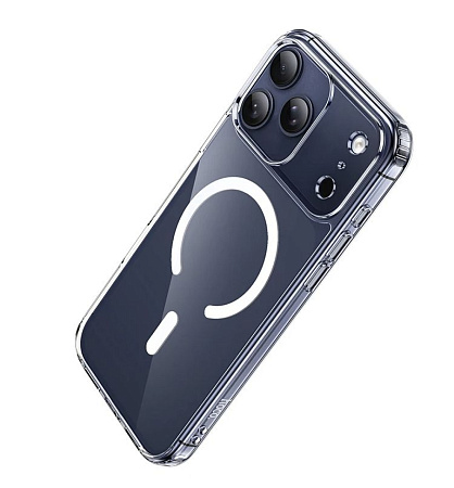 Чехол силиконовый для iPhone 17 Pro, Магнитный (MagSafe), HOCO, прозрачный