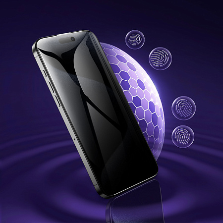 Защитное стекло для iPhone 16 Pro Max, A34 Plus, HOCO, Антишпионское стекло, черное