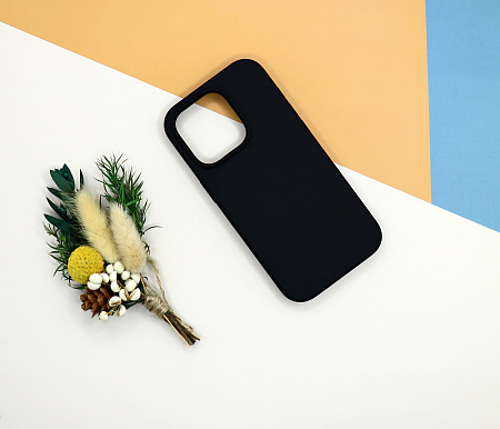 Чехол-накладка для iPhone 14 Pro, Silicon Case, без лого, черный