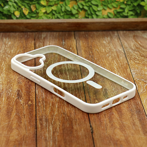 Чехол силиконовый для iPhone 16 Plus, Магнитный (MagSafe), X-CASE, белый