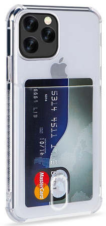 Чехол силиконовый для iPhone 14 Pro Max (6.7), с карманом для карты, X-CASE, прозрачный