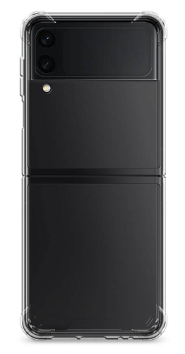 Чехол-накладка для Samsung Galaxy Z Flip 4, усиленные края, X-CASE, прозрачный