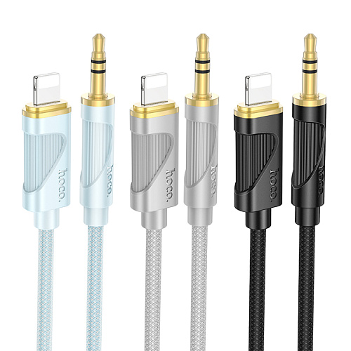 AUX Audio кабель 3,5 мм на Lightning, UPA30, HOCO, 1м, цвет серый