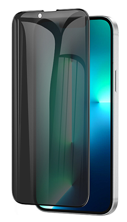 Защитное стекло на iPhone 13/13 Pro/14/16e (6.1), Privacy, черное, X-CASE