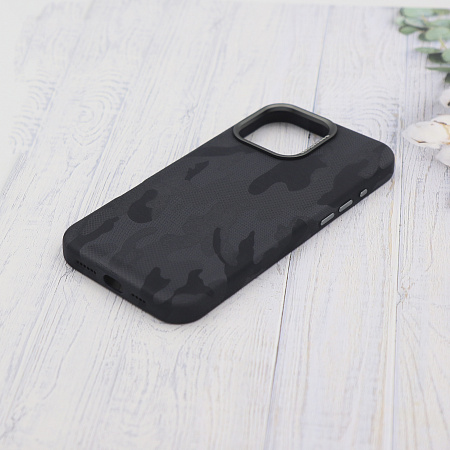 Чехол-накладка для iPhone 16 Pro Max, камуфляж, магнитный (MagSafe), без лого, X-CASE, синий