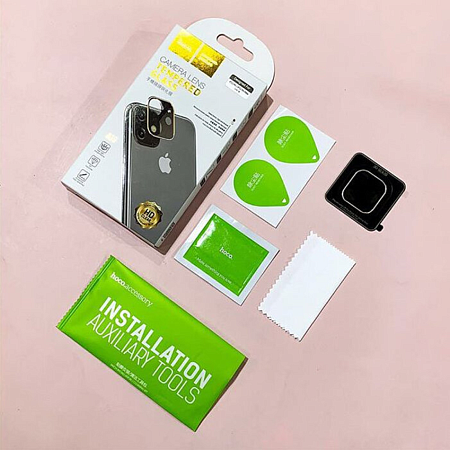 Защитное стекло на iPhone 11 Pro/11 Pro Max (A18), HOCO, на заднюю камеру, серебро