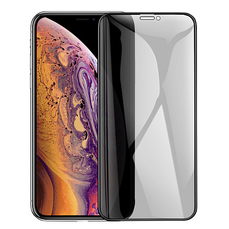 Защитное стекло на iPhone XR/11 (A34 Plus), HOCO, Антишпионское стекло, черное