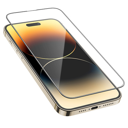 Защитное стекло для iPhone 14 Pro, A12 Plus, HOCO, Nano 3D full screen glass, черное