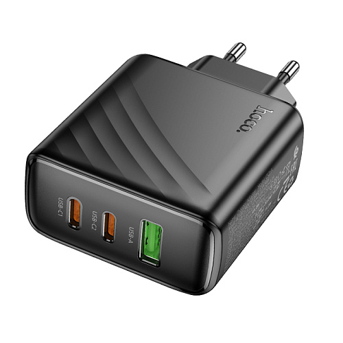 Сетевое зарядное устройство, 2 PD 45W + 1 USB 3.0 QC (CS26A), HOCO, черный