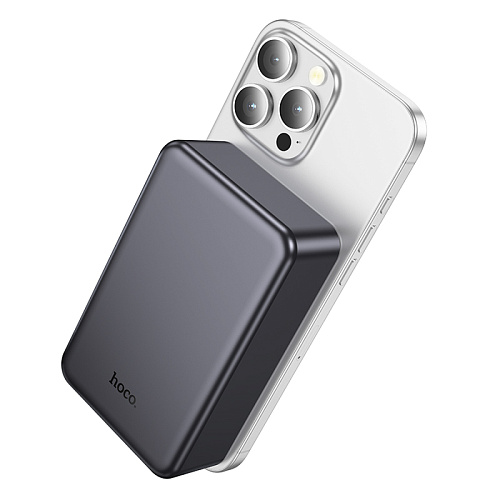 Универсальный Доп. Аккумулятор 20000mAh, J160B, HOCO, 1 PD 20W, беспроводная зарядка (MagSafe), серый