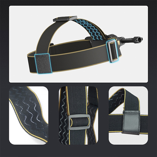 Магнитное быстроразъемное налобное крепление для GoPro и других экшн камер, PULUZ, черный