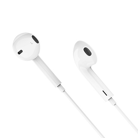Проводные наушники M101, Type-C  Crystal joy wire-controlled earphones with microphone, HOCO, белые