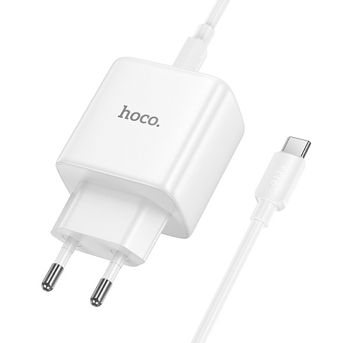 Сетевое зарядное устройство, 1 PD 40W (N83), HOCO, Type-C to Type-C, цвет белый
