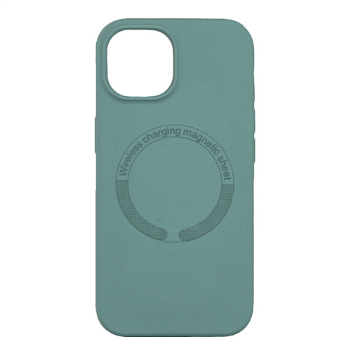 Чехол-накладка для iPhone 15, Silicon Case, магнитный (MagSafe), без лого, X-CASE, бирюзовый
