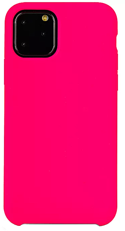 Чехол - накладка для iPhone 11 Pro Max, Silicon Case, ярко-розовый