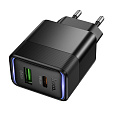 Сетевое зарядное устройство, 1 PD 30W + 1 USB 3.0 QC (CS112A), HOCO, черный