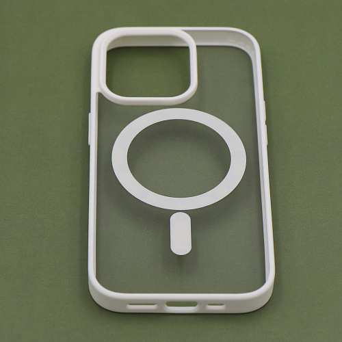 Чехол силиконовый для iPhone 13 Pro (6.1), Магнитный (MagSafe), X-CASE, белый
