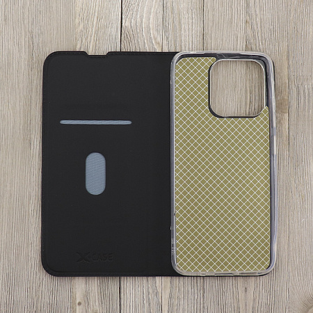 Чехол-книжка для Xiaomi Redmi 10C/Poco C40, X-CASE, боковой, черный