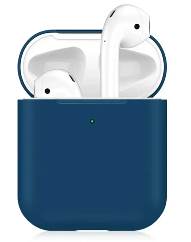 Чехол силиконовый для Airpods 1/Airpods 2 case, X-CASE, темно-синий