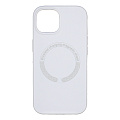 Чехол-накладка для iPhone 15, Silicon Case, магнитный (MagSafe), без лого, X-CASE, белый