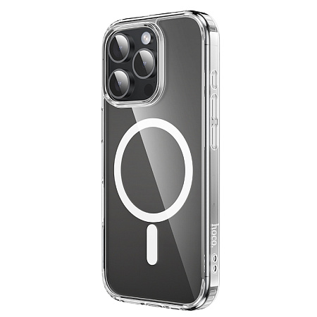 Чехол силиконовый для iPhone 16 Pro Max, Магнитный (MagSafe), HOCO, прозрачный