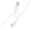 Кабель Type-C на Type-C, HOCO, X87, 1м, силиконовый, 60W, белый