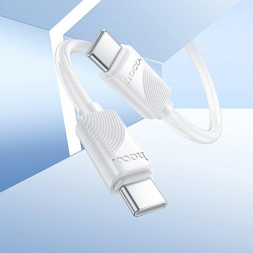 Кабель Type-C на Type-C, HOCO, X114, 1 метр, 60W, цвет белый