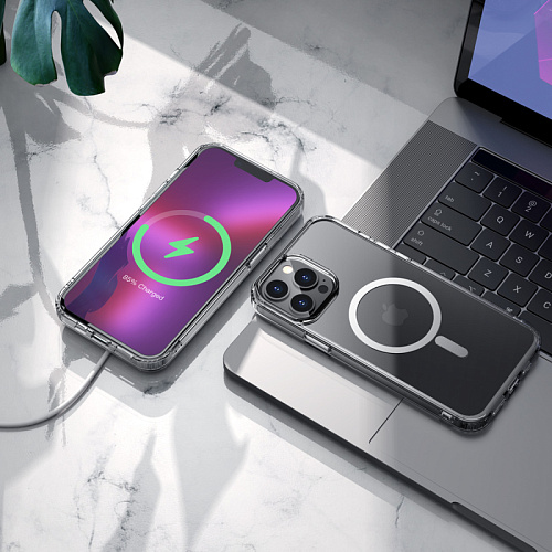 Чехол силиконовый для iPhone 14 Pro Max (6.7), Магнитный (MagSafe), X-CASE, прозрачный