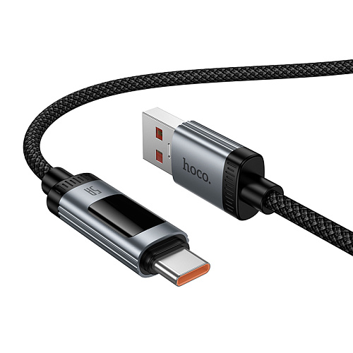 Кабель Type-C на Type-C, HOCO, U148, 240W, 1.2м, с дисплеем, черный