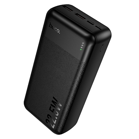 Универсальный Доп. Аккумулятор 30000mAh, J159B, HOCO, выход: 1 USB (22.5W), 1 PD (20W), черный