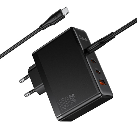 Сетевое зарядное устройство, 3 PD 65W/30W + 1 USB 18W (N85), HOCO, Type-C to Type-C, черный