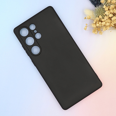 Чехол силиконовый для Samsung Galaxy S24 Ultra, с микрофиброй внутри, с защитой камеры, X-CASE, черный