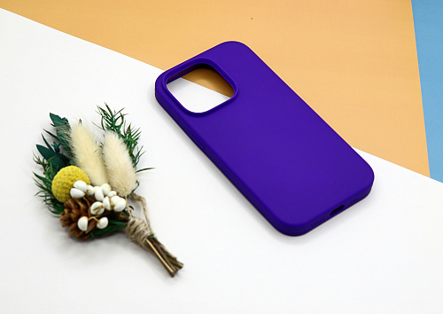 Чехол-накладка для iPhone 14 Pro, Silicon Case, без лого, индиго