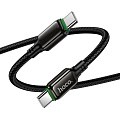 Кабель Type-C на Type-C, HOCO, X127, 1м, 60W, оплетка, черный