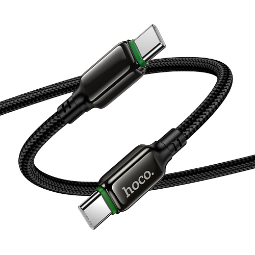 Кабель Type-C на Type-C, HOCO, X127, 1м, 60W, оплетка, черный
