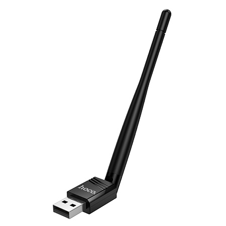 Адаптер WiFi4 USB, HI37, HOCO, 1 антенна, вес: 8.5g, цвет черный