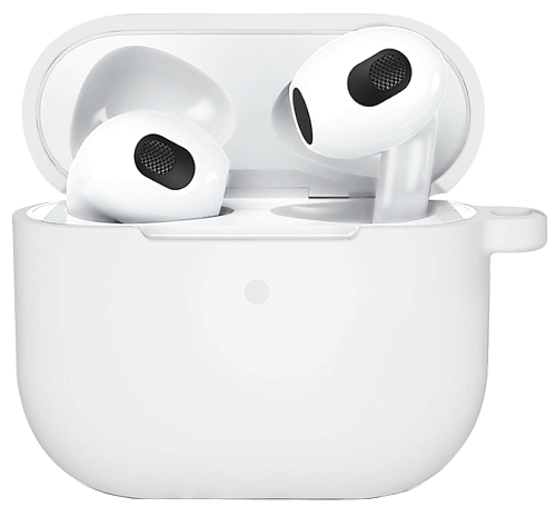Чехол силиконовый для Airpods 3 case, X-CASE, прозрачный матовый, с карабином