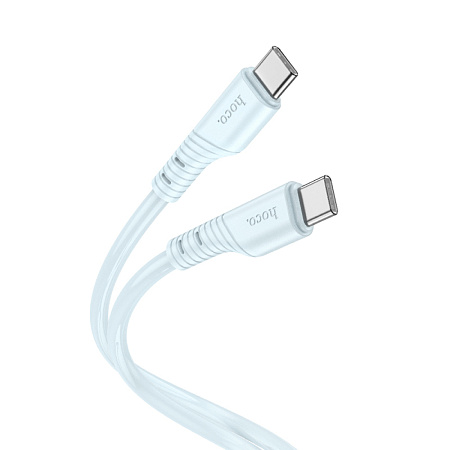 Кабель Type-C на Type-C, HOCO, X97, 1м, силиконовый, 60W, голубой