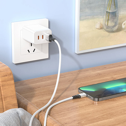 USB дата кабель Lightning, HOCO, X86, 1M, силиконовый, белый