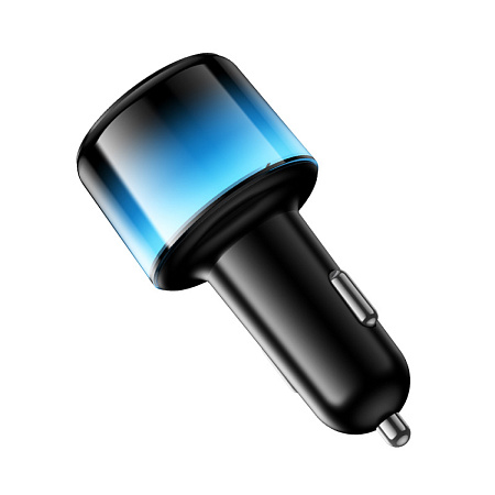 Автомобильное зарядное устройство, 1 USB QC3.0 12W, 2 PD 45W (Z69B), HOCO, с дисплеем, черный с синим