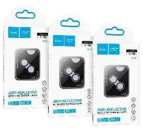 Защитное стекло для iPhone 15/15 Plus, V13, HOCO, на заднюю камеру, светло-голубой