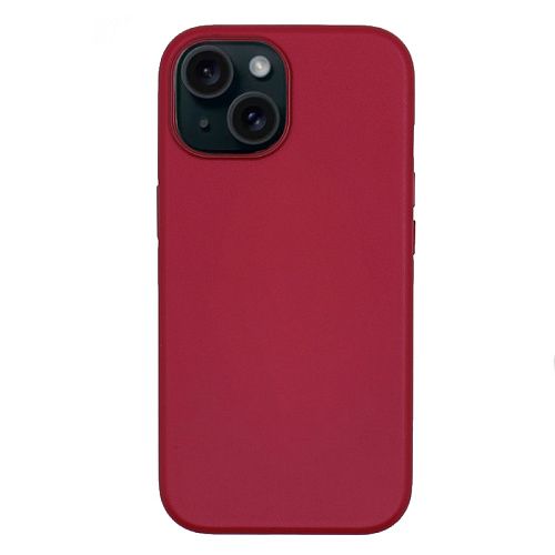 Чехол-накладка для iPhone 15, экокожа, магнитный (MagSafe), без лого, X-CASE, красный