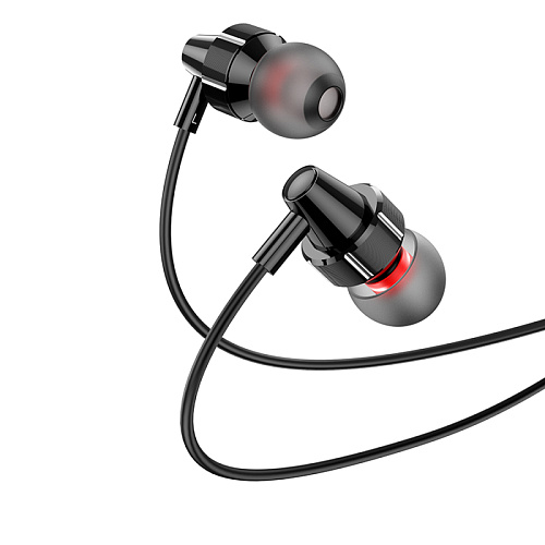 Проводные наушники M90, Type-C, Delight wire-controlled earphones with microphone, HOCO, вакуумные, черные