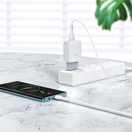 Сетевое зарядное устройство, 1 USB 3.0A (C72Q), HOCO, Micro, белый