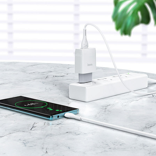 Сетевое зарядное устройство, 1 USB 3.0A (C72Q), HOCO, Micro, белый