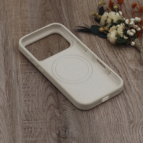 Чехол-накладка для iPhone 17 Pro, Silicon Case, магнитный (MagSafe), без лого, X-CASE, бежевый